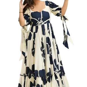 Women's Digital Floral Printed Long Gown